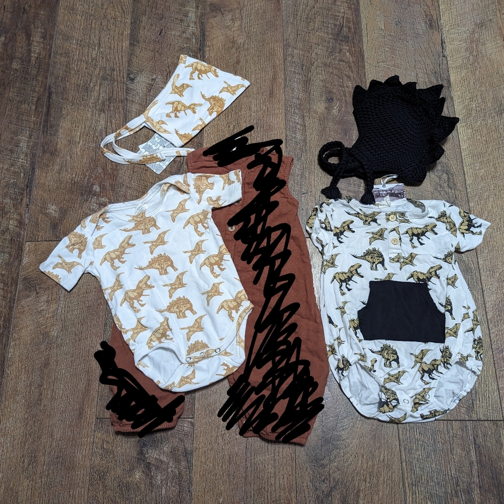 GUC 6-12 mo Kate quinn dinosaur baby boy girl gender neutral